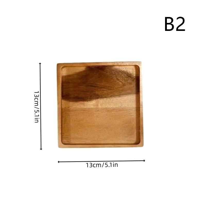 1PC Natural Whole Wood Lovesickness Wood Round Handmade Acacia Plate Round Sushi Dish Dessert Fruit Bread Dishes Soup Tableware