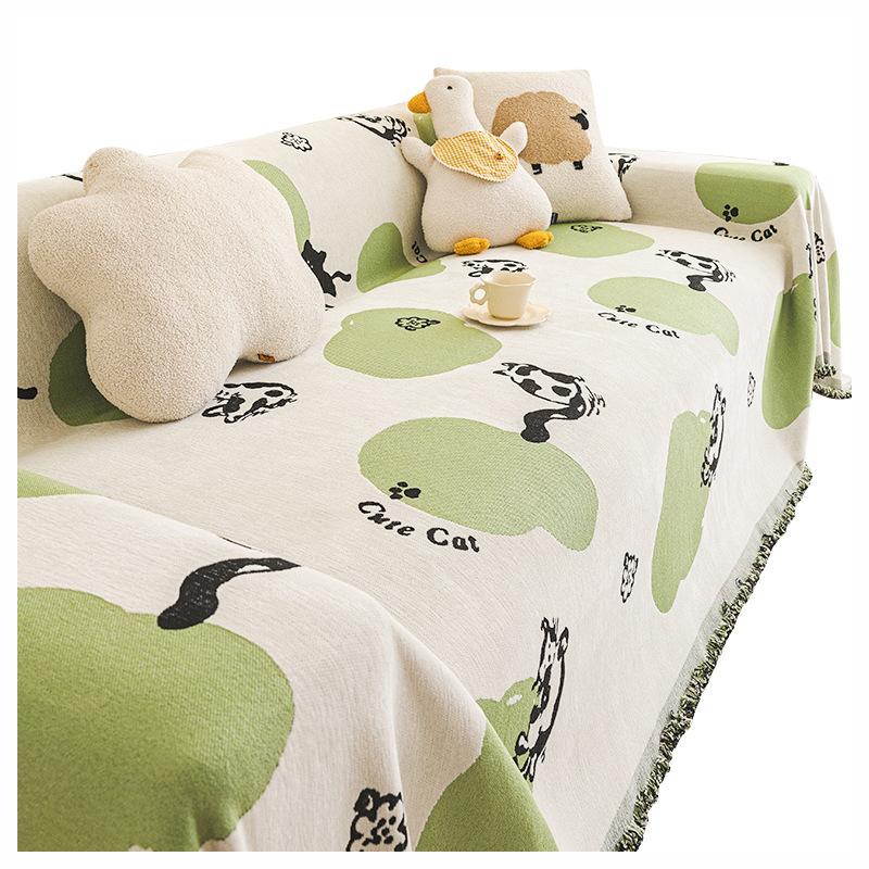 Cartoon Ins Style Sofa Handtuchbezug Stoff Chenille Kratzfest Sofabezug Universalbezug Vier Jahreszeiten Universal Rutschfest Bezug Handtuch