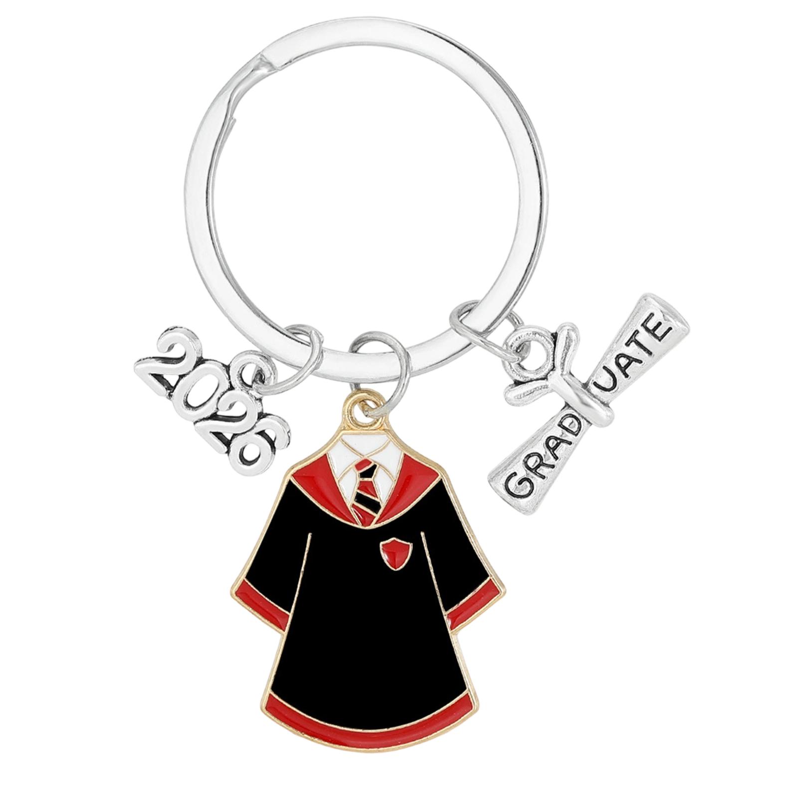 

Graduate Keychain 2026 Graduation Cap Diploma Books Charm Keyring Metal Pendant for Students Teachers School Event Souvenir Keepsake Gift One Size