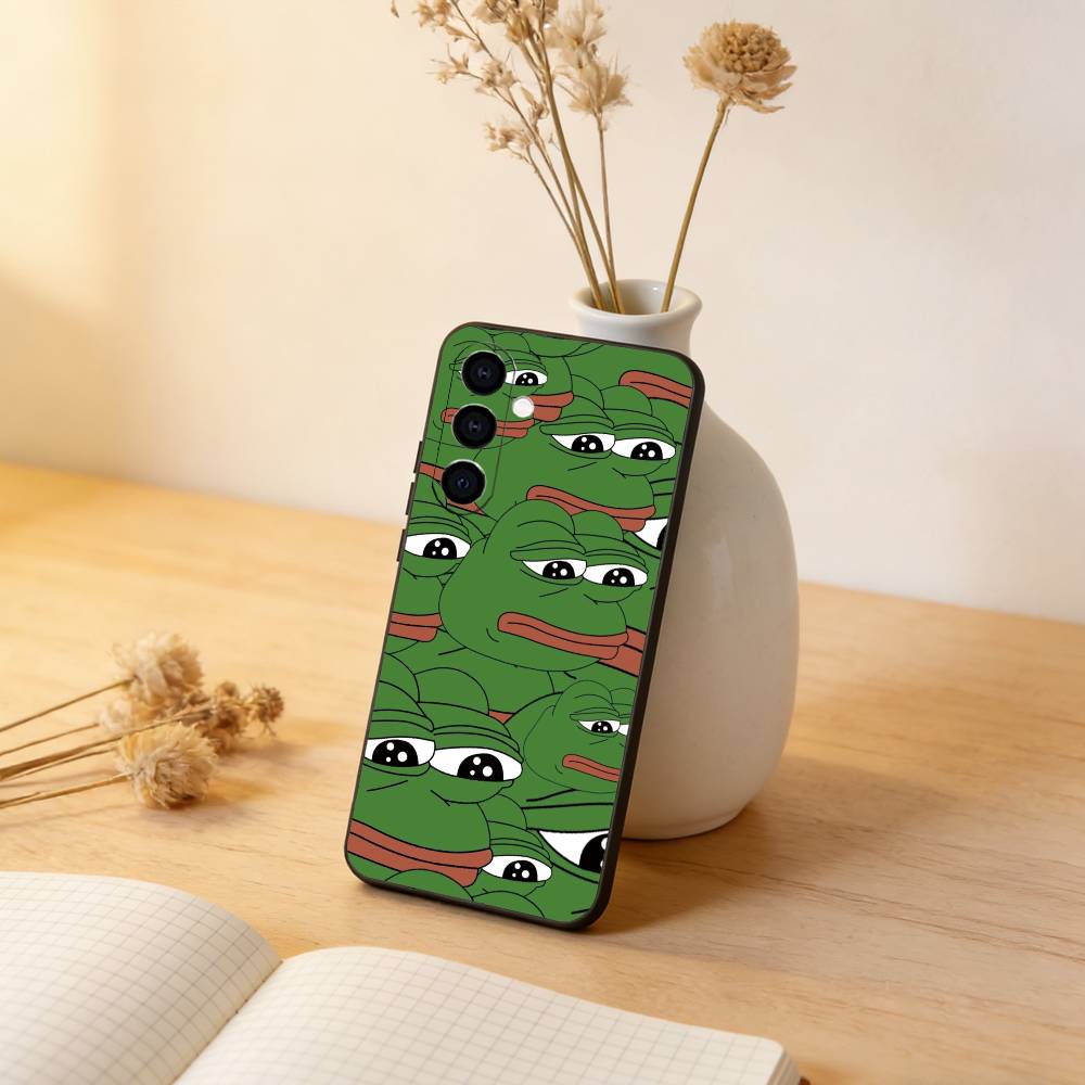 Funny The P-PEPE Frog Phone Case For Samsung Galaxy A73,A72,A71,A70,A53,A52,A51,Others Soft Black Cover