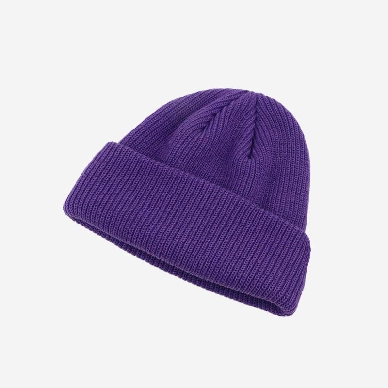 Stylish Hip Hop Colorful Skull Beanie Streetwear Casual Tight Cuffed Solid Color Fisherman Beanie Hat