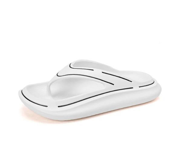 

2024 толстые подошвы с рисунком «елочка» для улицы тапочки ЭВА противоскользящие женские парные тапочки мужская классная обувь 44 45 белый