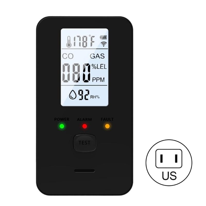 Environmental Monitor Device for Gas Leak Detection Humidity and Temperature Featuring Sound Light Warning Color Screen