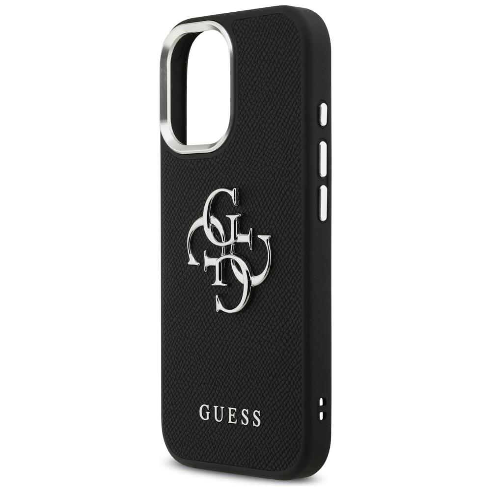 Guess Grained Big 4G Classic Logo case for iPhone 17 black