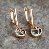 Rainbow Zircon Tree Branches Pendant Hoop Earrings For Women Vintage Gold Color Ear Buckle Wedding Jewelry Engagement Party Gift