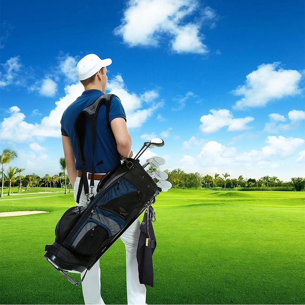 Double-Sided Retractable Golf Club Brush and Golf Towel Kit Non-Slip Handle