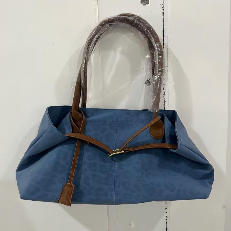 Leopard Print Belt Buckle Underarm Shoulder Bag,Vintage Large Capacity Women Tote Bag,2026 Autumn Winter New Top Handle Handbag