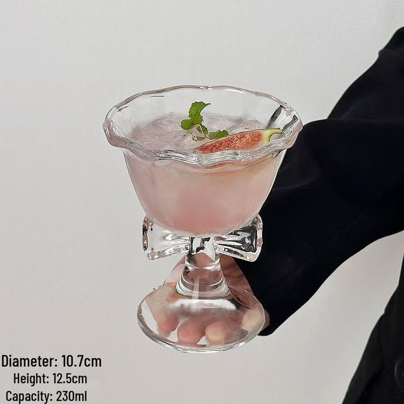 Elegant High-Stem Glasses for Ice Cream, Jelly, Champagne, Wine, Cocktails & Coffee