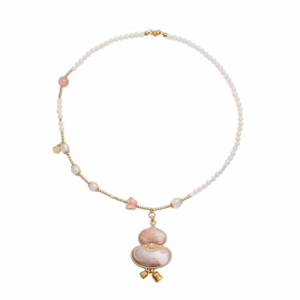 Exquisite Brocade Gourd Necklace High-end Embroidered Neck Pendant Daily