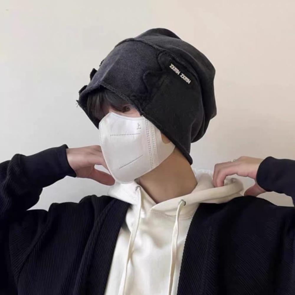 Elastic Wasteland Pullover Cap Cotton Loose Beret Casual Washed Beanie Streetwear