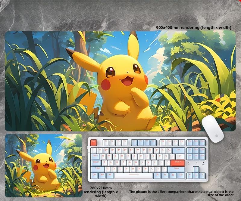 Cyberpunk Pikachu Pokemon Gaming Mouse Pad Custom Size NonSlip Desk Mat UltraClear Print Keyboard Pad for Gamers