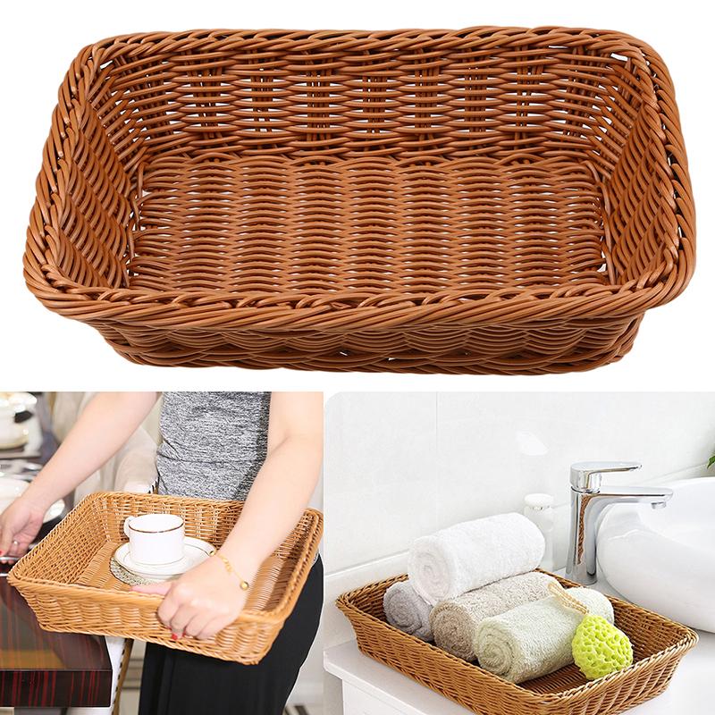 Rattan Bread Storage Basket Home Kitchen Vegetable Storage Organization Fruit Snack Storage Woven Basket