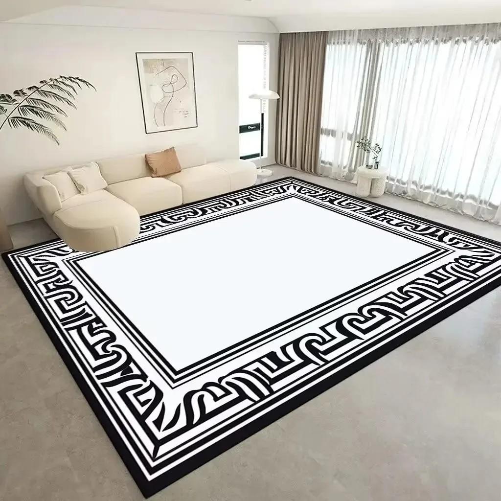 Minimalistisch Zwart Wit Vloerkleed, Wasbare Antislip Zachte Vloermat Woonkamer Huisdecoratie 50X80CM gray