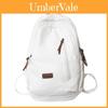 Simple Solid Color Letter Decoration Student Leisure Backpack For Daily Use