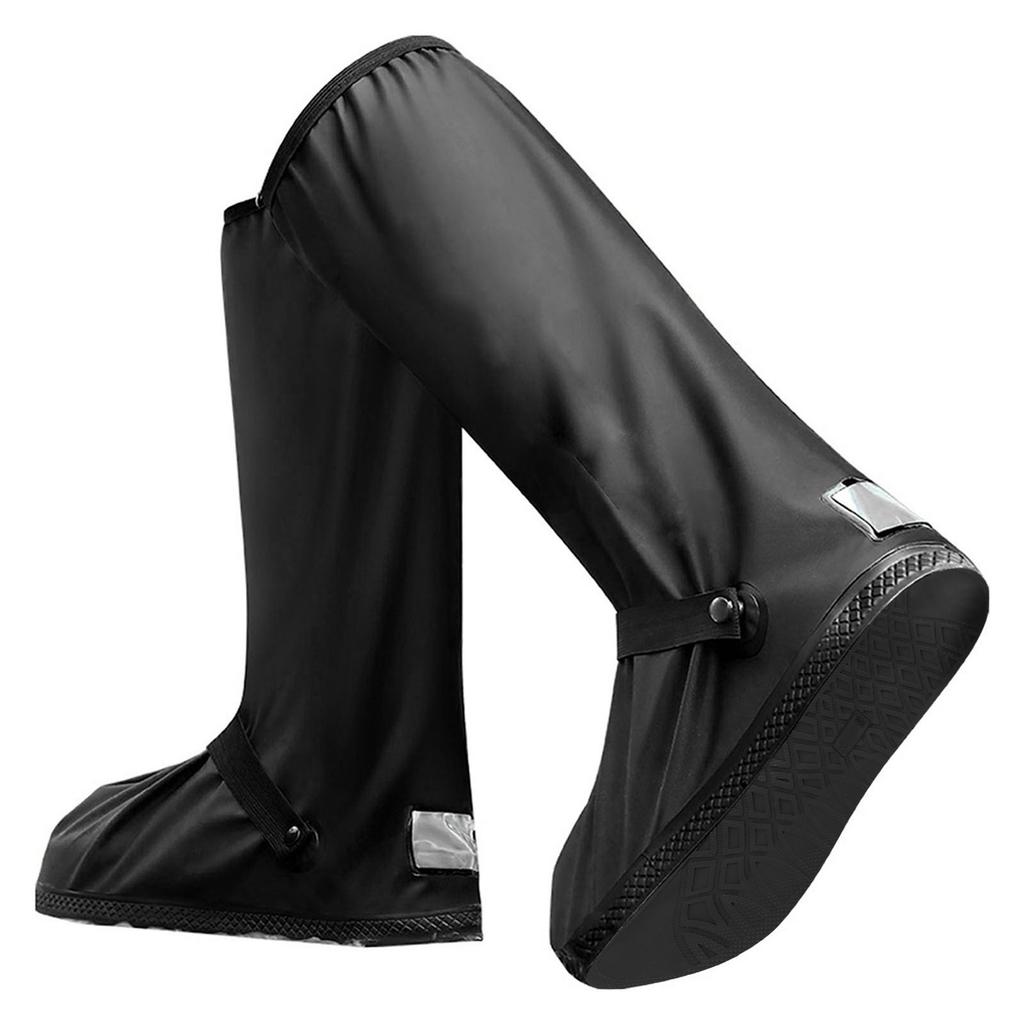 1 Pair Rain Shoe Covers PVC Foldable Water Resisting High Tube Rain Boot Covers for Cycling Skiing Fishing Climbing