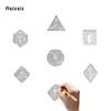 7 Pcs Black Green Metal Dice Maze Hollow Metal Polyhedral Dice Set Suitable for Role-Playing RPG  Board Game Card Game