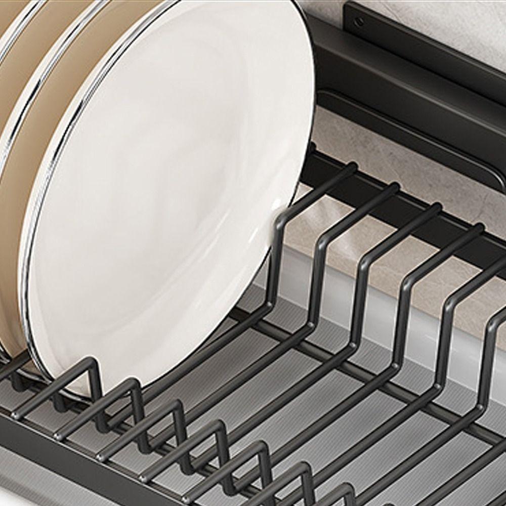 Rust-Proof Dish Drying Rack Wall Mounted Utensil Holder Kitchen Supplies Drain Tray Kitchen Use