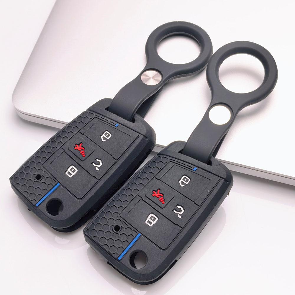 Key Fob Cover for VW Golf Jetta Passat Tiguan GTI Sagitar MK7 GLI Magotan with Keychain Protective Accessory Key Fob Protection Replacement