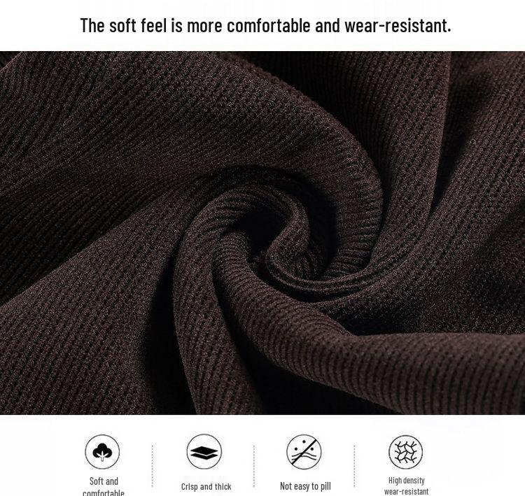 Women's Plus Size High Waist Corduroy Pants for Middle-aged & Elderly - Autumn/Winter, Thickened Velvet, Straight Leg, Mom & Grandma Fit