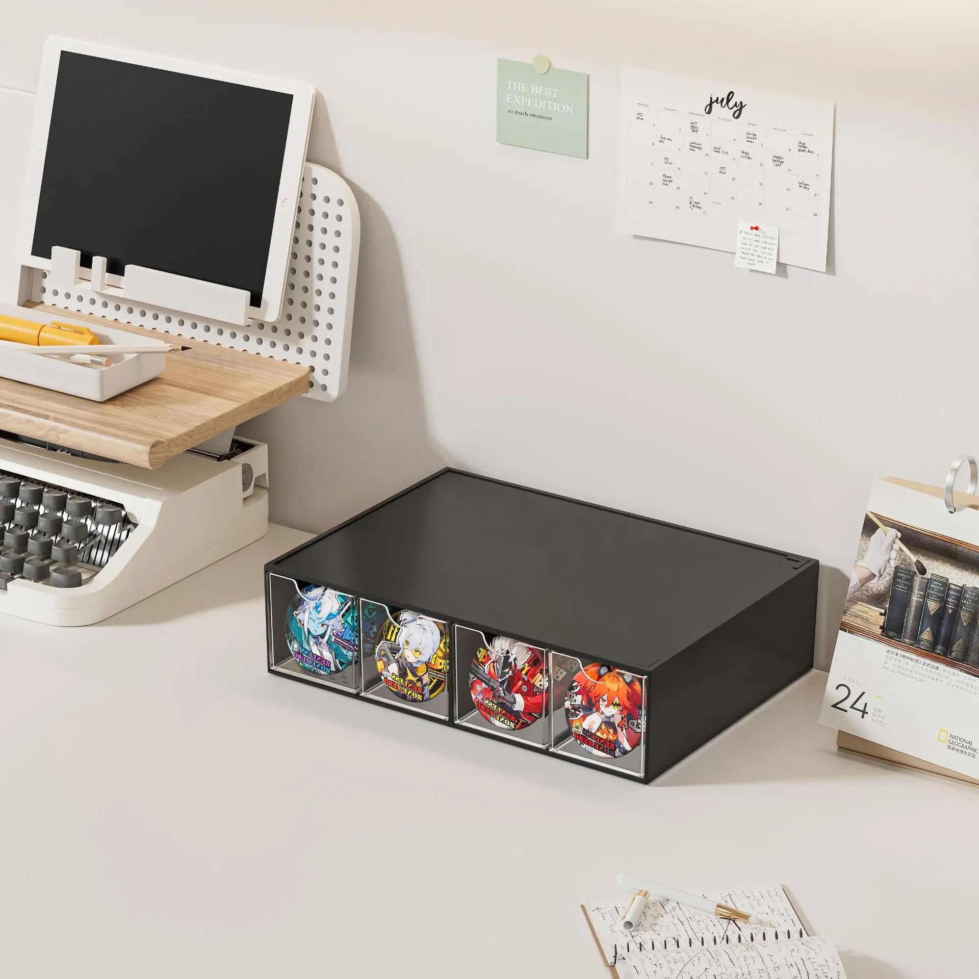 

Прозорі ящики для зберігання сережок Органайзери Тримач для зберігання косметичних прикрас Багатофункціональний ящик для зберігання з висувними ящиками чорний