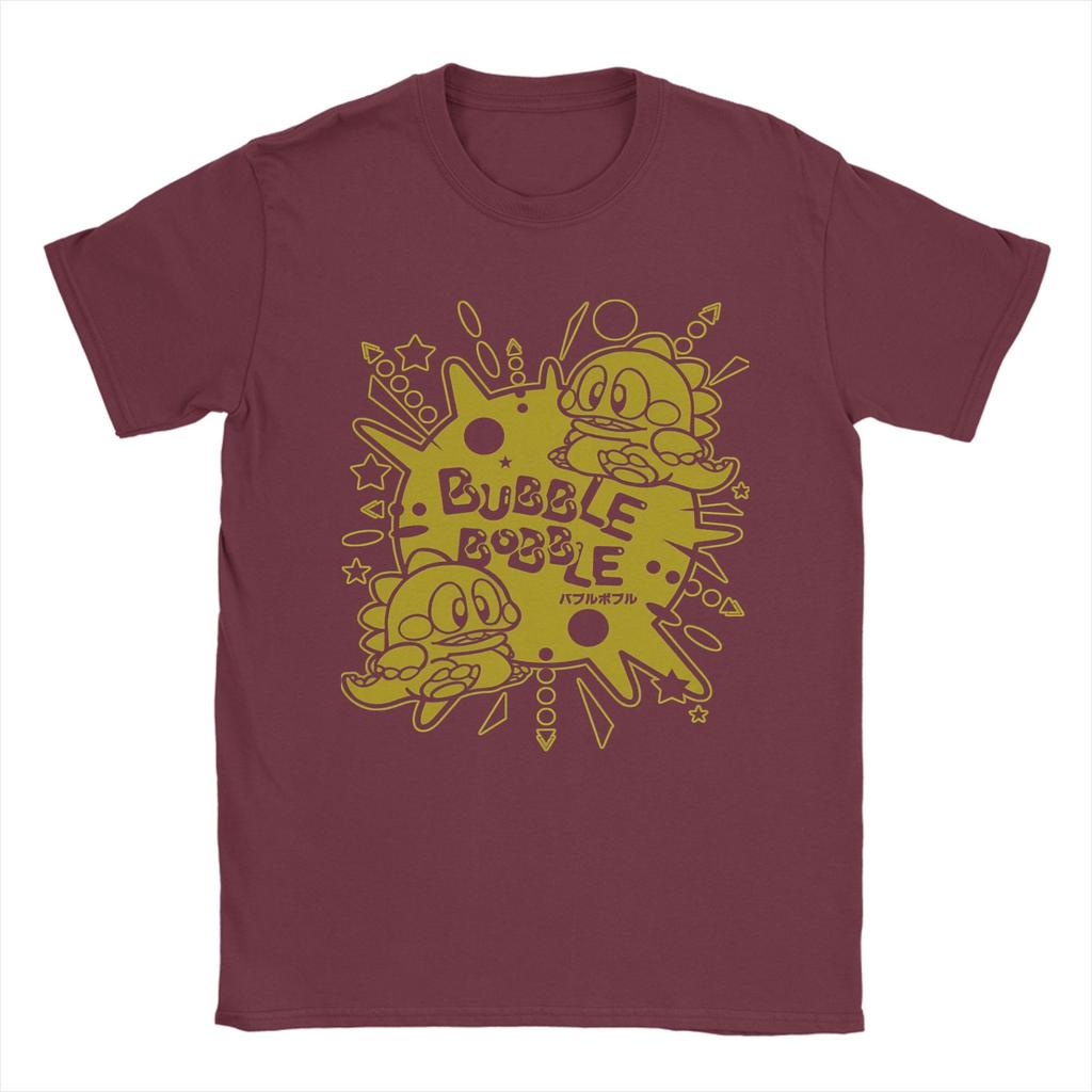 Vintage T Shirt Bubble Bobble Cotton TShirts Hippie Tshirt for Unisex Beach Y2K Fun Custom Logo Short Sleeve Tees