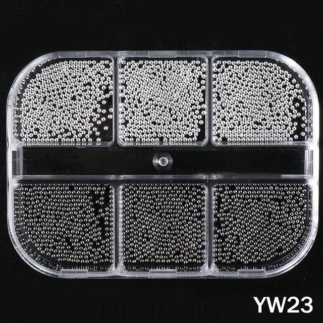 

6 сеток, мини-металлические бусины из нержавеющей стали, 3D, серебристые, золотые, маленькие микробусины, аксессуары для украшения дизайна ногтей «сделай сам»