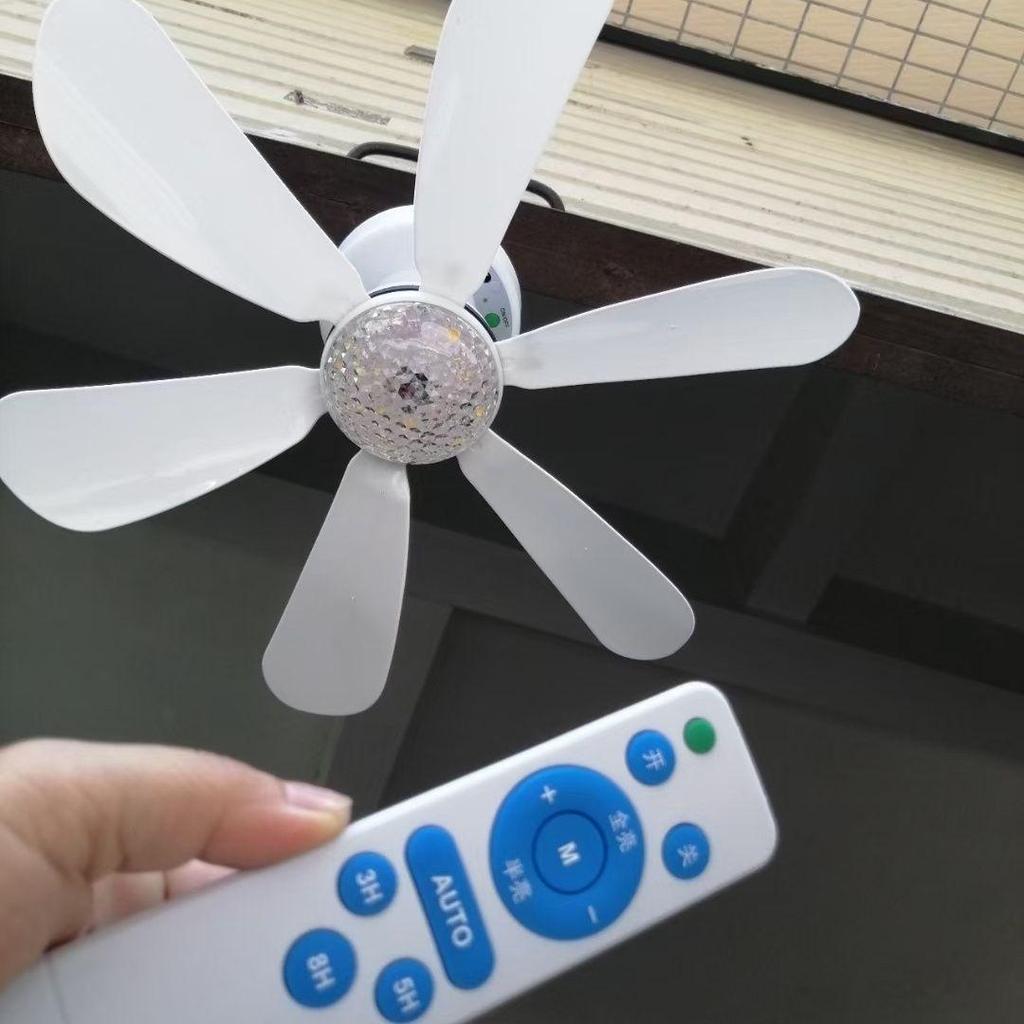 Outdoor Solar-Powered Ceiling Fan with Remote Control and LED Light