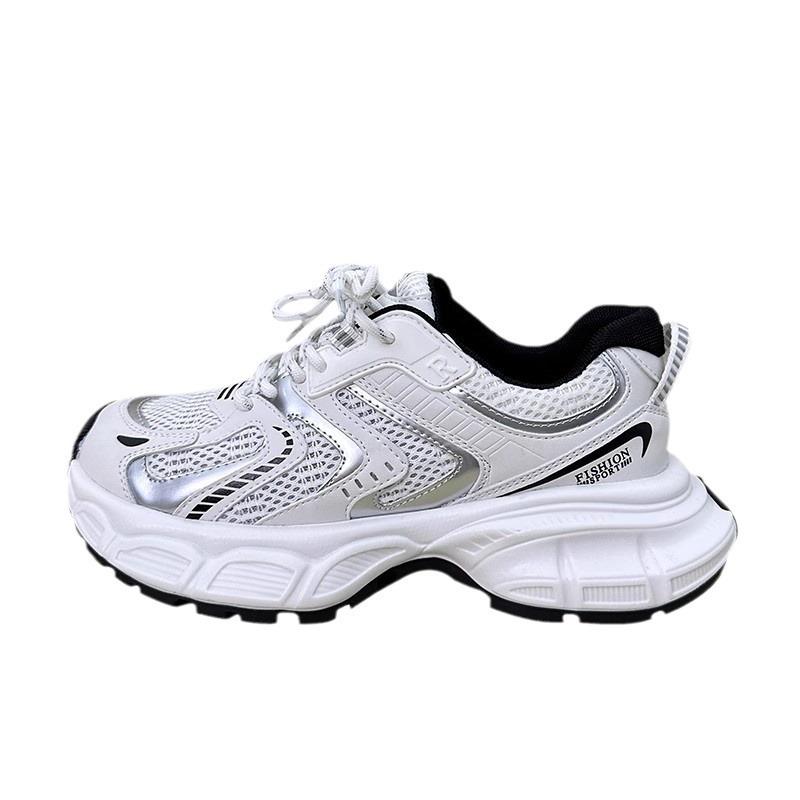 Thick-soled dad shoes women's 2025 spring and autumn new super fire versatile students lightweight thick-soled breathable sneakers tide