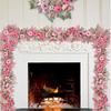 Pumpkin Garland Fake Pink Maple Pumpkin Fall Wreath for Front Door 5.7ft Seasonal Wreath Decorations for Thanksgiving Wedding