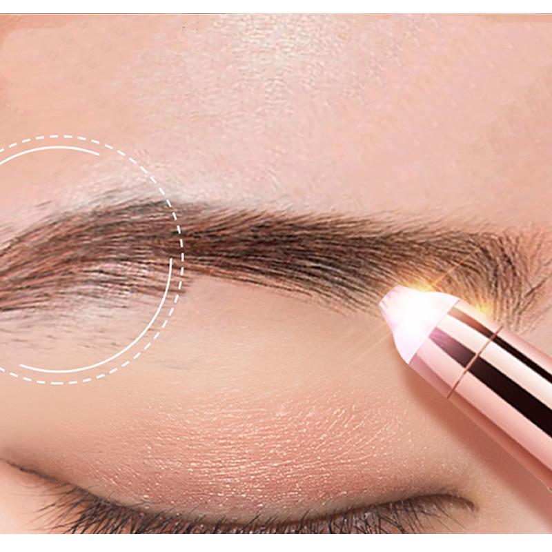 Rasoio elettrico per sopracciglia placcato oro 18 carati, trucco indolore, epilatore per sopracciglia, mini rasoi da barba, portatile, impermeabile, per la rimozione dei peli del viso per le donne