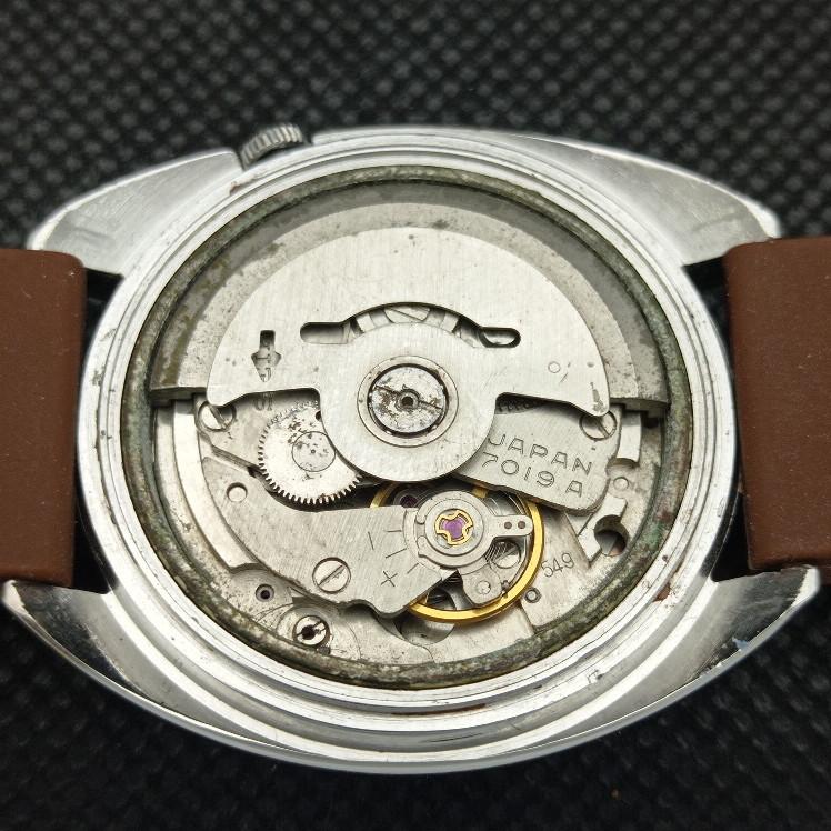 ВЖИВАНИЙ РІДКІСНИЙ ВІНТАЖНИЙ SEIKO 5 AUTO 7019A ЯПОНІЯ ЧОЛОВІЧИЙ ГОДИННИК З КРЕМОВИМ ЦИФЕРБЛАТОМ 621a-a413409-2