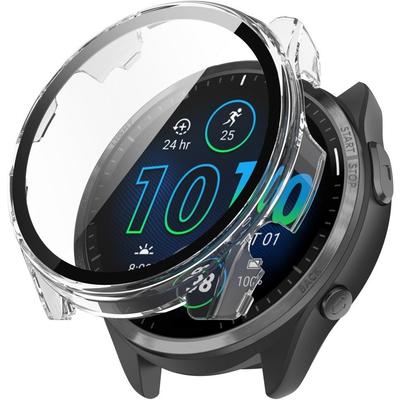 2in1 Case + Tempered Glass for Garmin Forerunner 965, Transparent, Colorless