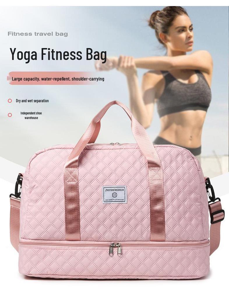 Large Capacity Travel & Fitness Bag: Perfect for Short Trips, Yoga, Swimming, with Wet/Dry Compartments