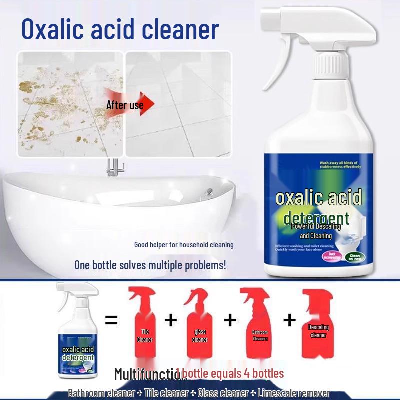 High-Concentration Oxalic Acid Cleaner for Tiles & Toilets - Powerful Descaler & Stain Remover for Bathrooms