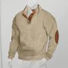 Autumn and Winter New Men's Outdoor Leisure Standing Neck Long Sleeved Jacquard Knitted Pullover Sweater
