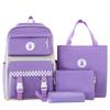 New Elementary School Student Schoolbag for Girls with Lightweight Large Capacity Junior High School Student Campus Backpack Four Piece Set