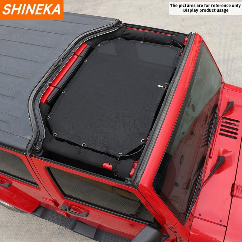 SHINEKA Car Roof Top UV Proof Sunshade Mesh Heat Shield Protection Net for Jeep Wrangler JK 2007-2017 Exterior Accessories