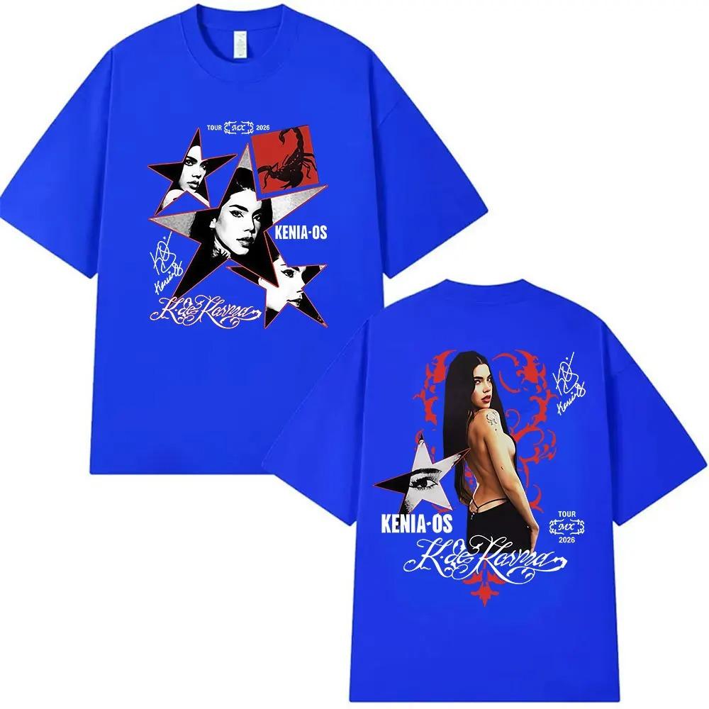 Singer Kenia Os K De Karma Tour 2026 Vintage Graphic T Shirts Men Women Gothic Hip Hop Pop Music Short Sleeve T-shirt Streetwear