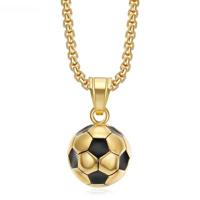 2026 Jewelry Fashion Trend Inlaid Zircon Men's Party Jewelry Accessories Men's World Cup Football Necklace