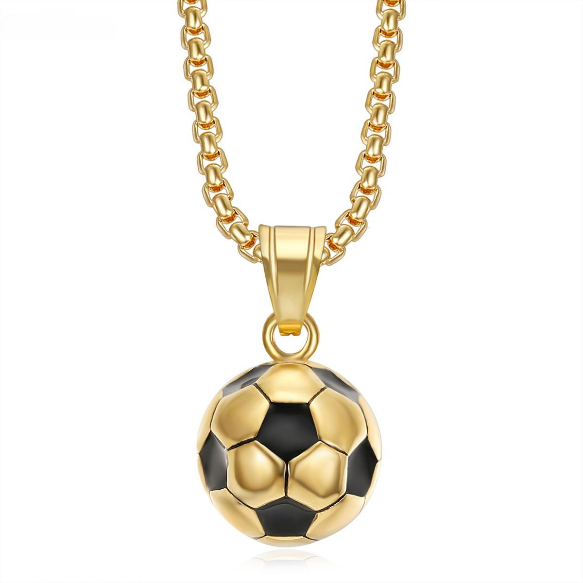 2026 Jewelry Fashion Trend Inlaid Zircon Men s Party Jewelry Accessories Men s World Cup Football Necklace 60CM