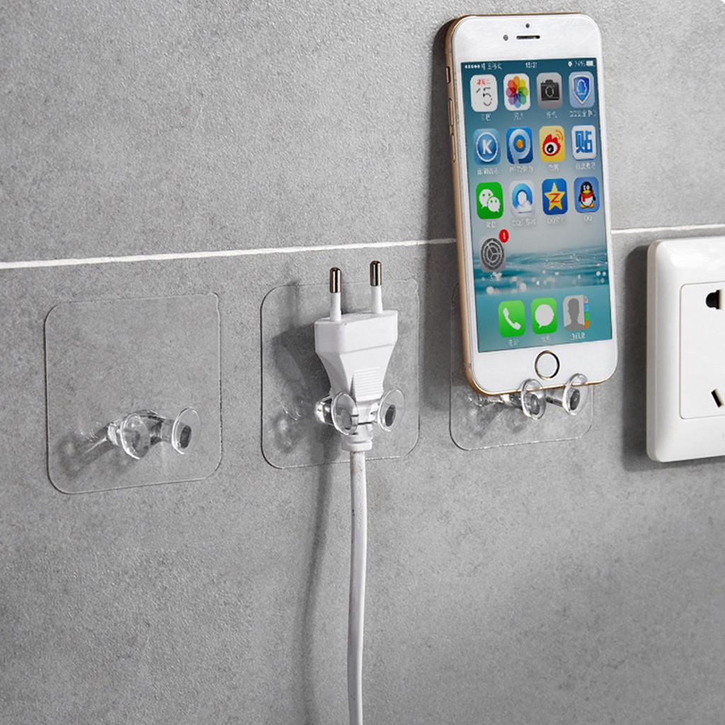 6pc Wall Storage Hook Power Plug Socket Holder Wall Adhesive Hanger Home 