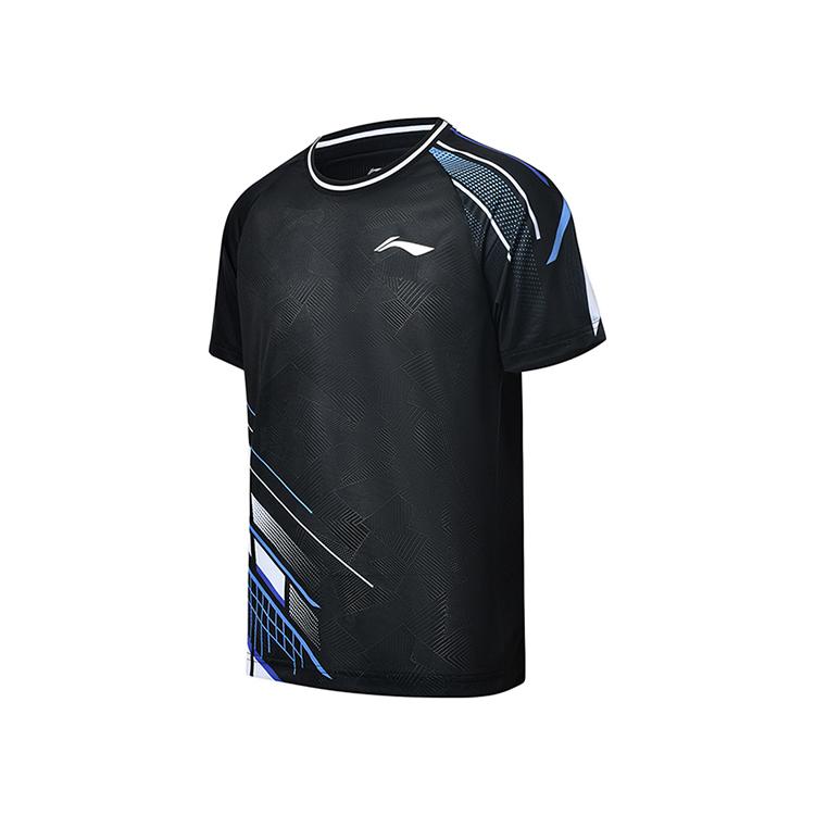 Li-Ning Quick-Drying Straight-Cut Round Neck Short Sleeve T-Shirt Unisex Tops Black AAYU159-1