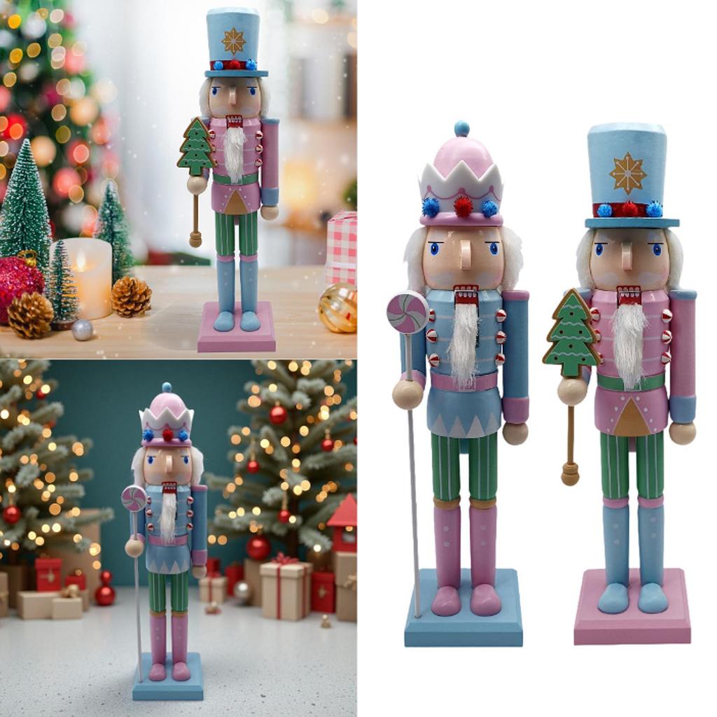 Wooden Christmas Nutcracker Ornament Freestanding Party Favors 15 inch Xmas Decor Xmas Nutcracker Figures for Christmas Table