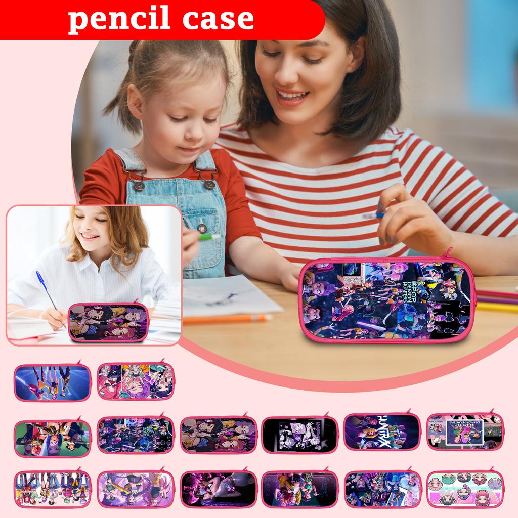 Printed Double-layer Pencil Case Deadpool/ Student Blue Storage Stationery Bag Pencil Bag