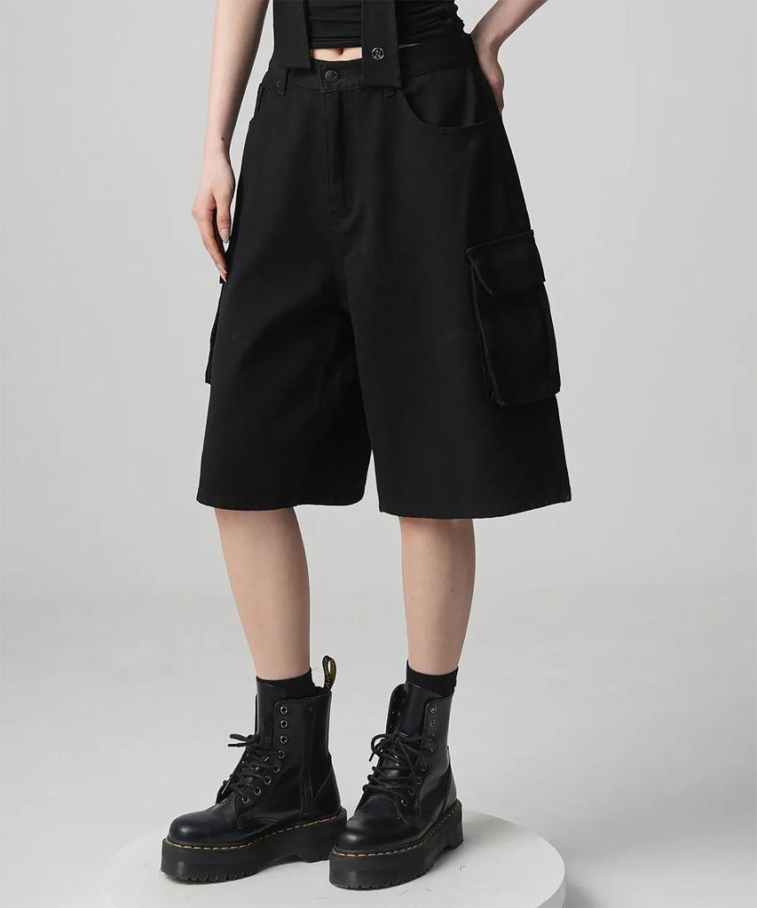 AVANDRESS Wide Cargo Half Denim Pants - 3Col