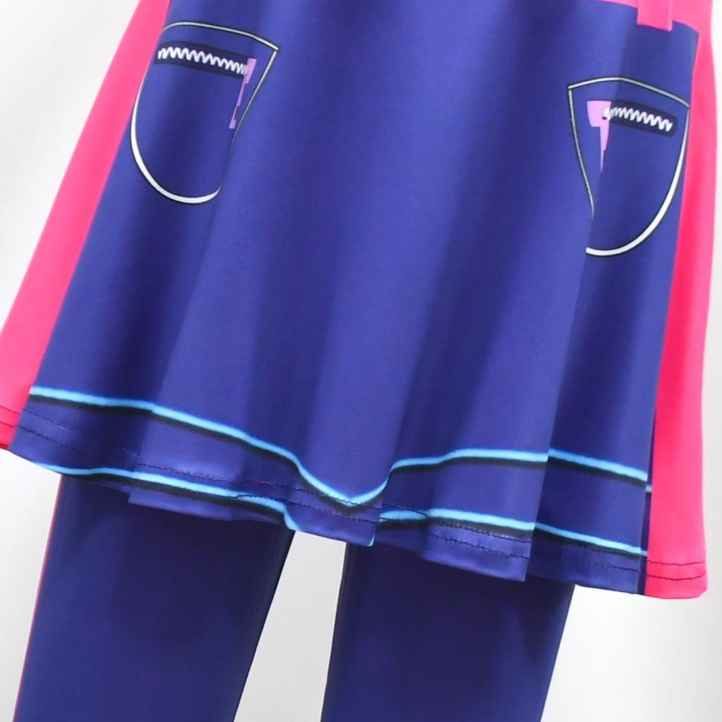 Kids Girls Anime Cartoon POP Singer Super Star Printed Jumpsuit Bag Set Halloween Cosplay Costumes