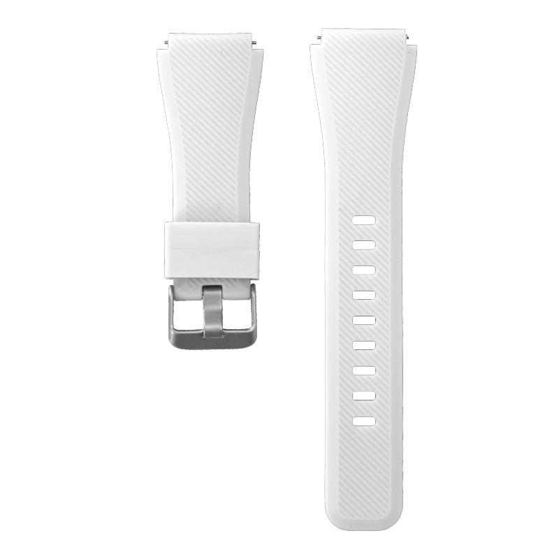 Samsung S3 Twill Silicone Watch Band 20/22mm Quick Release, Monochrome Silicone Strap, Compatible with Huawei