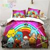 T-Toca Box Life World Cartoon Bedding Set Single Twin Full Queen King Size Bed Set Adult Kid Bedroom Bedding Gift