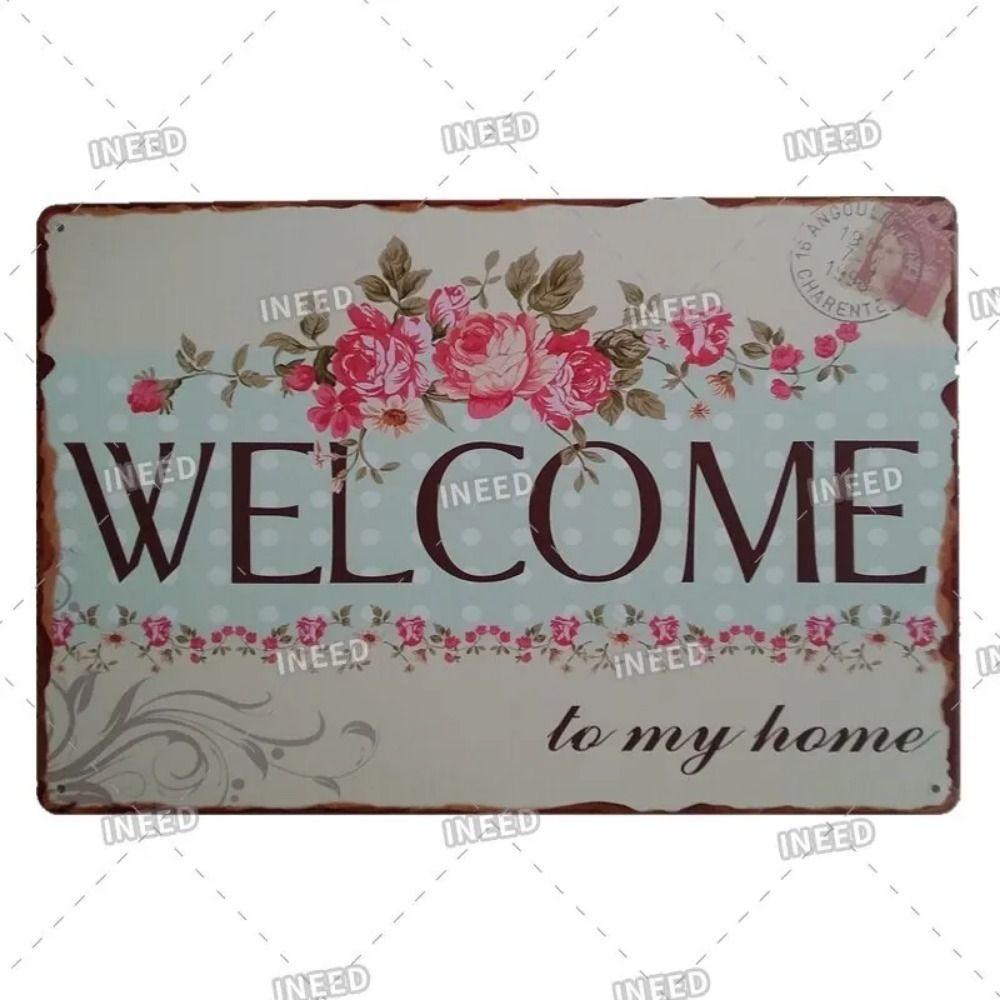 Vintage Christmas Metal Tin Sign Home Festive Wall Decor