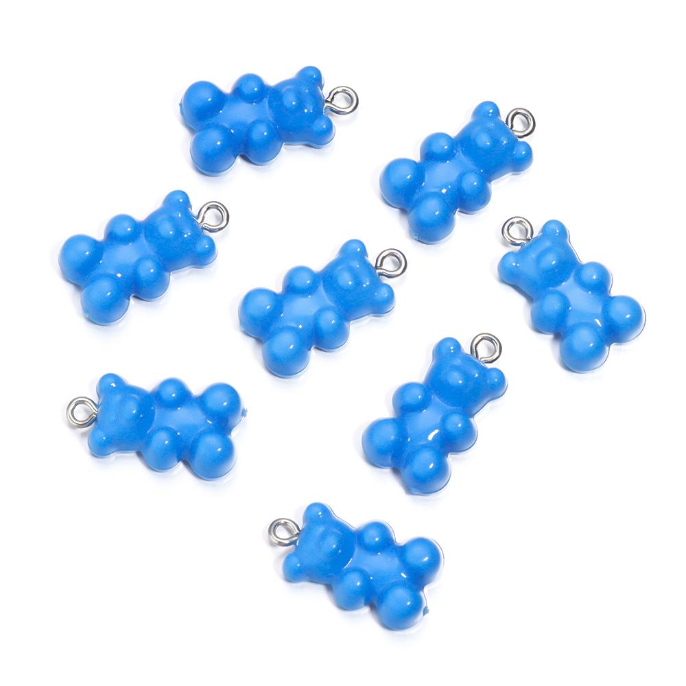 10Pcs/Lot 22×12mm Acrylic Pendant Macaron Colored Mini Bear Pendant For Diy Cute Necklace Earrings Gift Jewelry Accessories